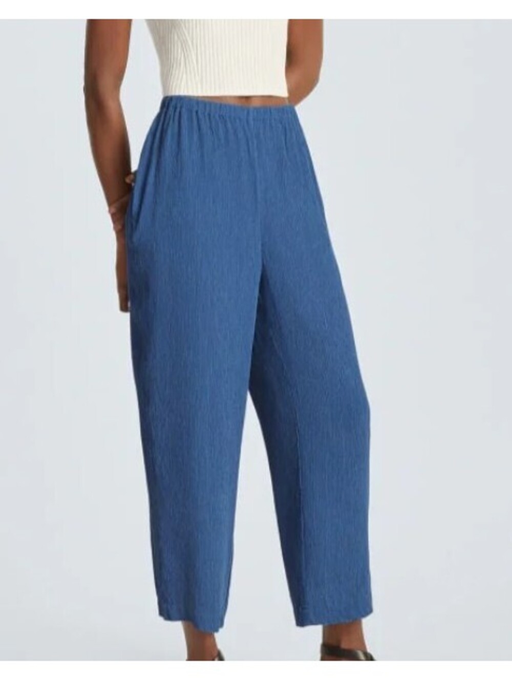 EVERLANE blue naia ripple pants sz XS